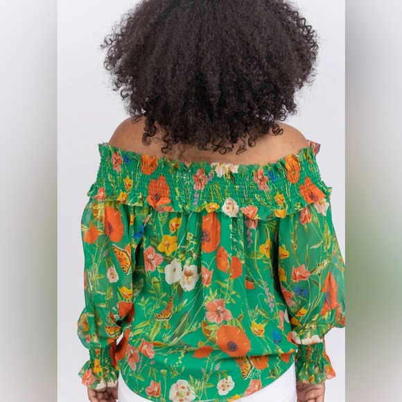 Women’s Cara Cara Patricia Garden Green Top Blouse Medium $425 NWT - Picture 3 of 9